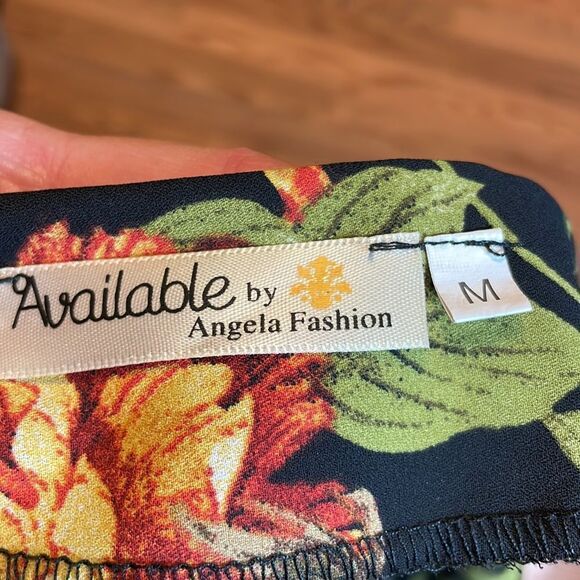 Floral Fall Boho Blouse, Top, midriff laces, M - Picture 6 of 8